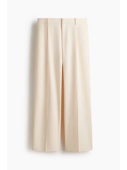 H&M - Men White Loose Fit Tailored Trousers