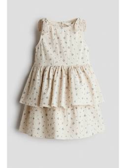 H&M - Girls White Tiered Seersucker Dress