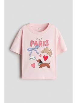 H&M - Girls Pink Printed T-Shirt