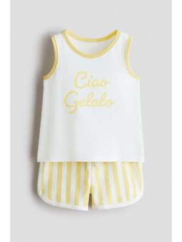 H&M - Boys Yellow 2-Piece Cotton Top with Shorts