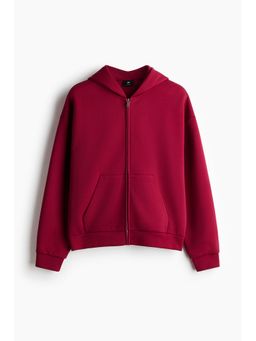 H&M - Men Red Oversized Fit Interlock Zip-Through Hooded Jacket