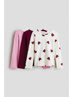H&M - Girls Multi-Color 3-Pack Cotton Tops