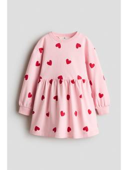 H&M - Girls Pink Oversized Sweatshirt Dress