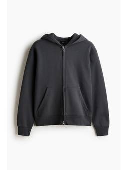 H&M - Men Grey Relaxed Fit Zip-Through Hoodie