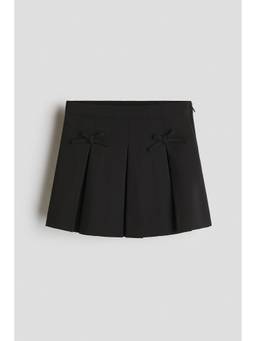 H&M - Girls Black Bow-Detail Pleated Skirt