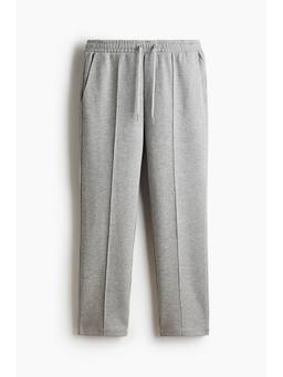 H&M - Men Grey Regular Fit Interlock Crease-Front Track Pant