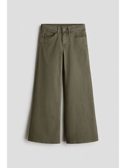 H&M - Girls Green Wide-Leg Twill Jeans