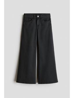 H&M - Girls Grey Wide-Leg Twill Jeans
