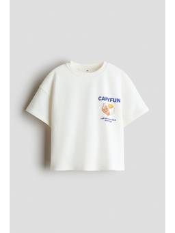 H&M - Girls White Print-Motif T-Shirt