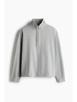 H&M - Men Grey Relaxed Fit Zip-Top Sweatshirt