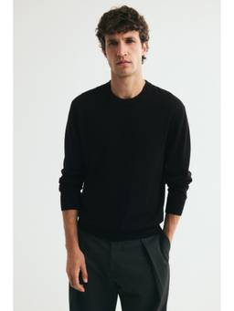 H&M - Men Black Regular Fit Merino Wool Jumper