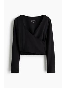 H&M - Girls Black Sports Wrap Top