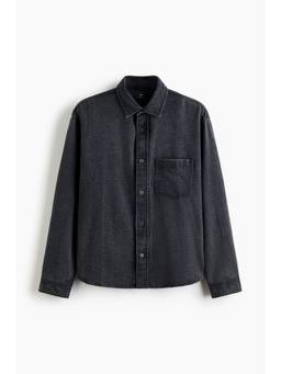H&M - Men Black Cotton Overshirt
