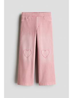 H&M - Girls Pink Wide Denim-Look Jeggings