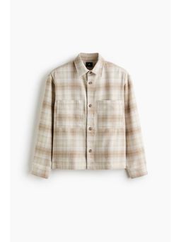 H&M - Men Beige Twill Overshirt Shacket