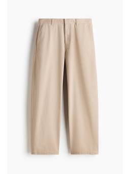 H&M - Men Beige Relaxed Fit Barrel Chinos