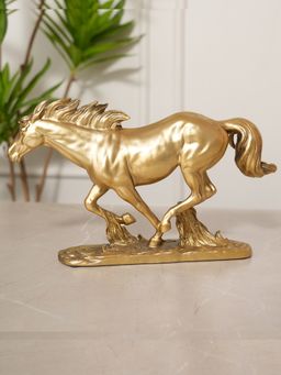 HOME 360 - Running Horse Sculpture Showpiece - Gold