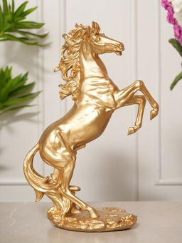 HOME 360 - Jumping Horse Sculpture Showpiece Large - Gold