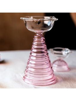 Muun Home - Glass Diya Pair Gift - Pink