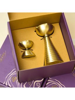 Muun Home - Brass Diya Pair Gift Set-Gold