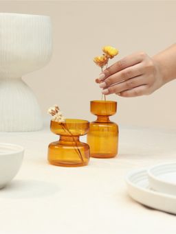 Muun Home - Mini Vase Gift with Mini Dried Flower - Brown