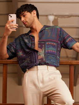 The Souled Store - Tss Originals Dark Paisley Holiday Shirt