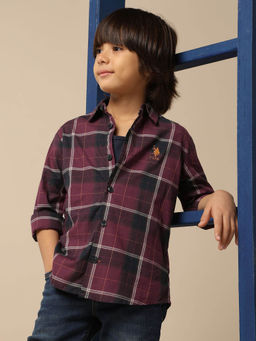 U.S. POLO ASSN. - Kids Boys Plaid Checked Twill Shirt