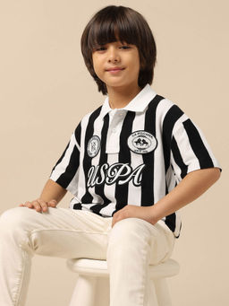 U.S. POLO ASSN. - Kids Boys Vertical Striped Boxy Fit Polo Shirt