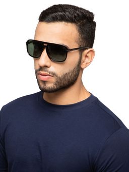 Intellilens - Square 100% UV Protect HD Vision Sunglasses Blackish Green