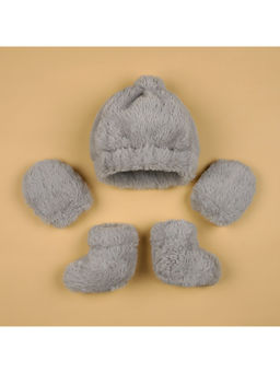 Abracadabra - Caps, Mittens & Booties - Grey (Set of 5)