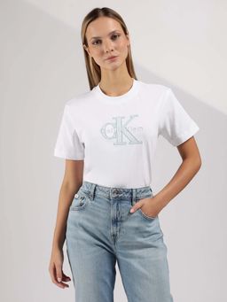 Calvin Klein - Embroidered Logo Regular Fit Cotton T-Shirt