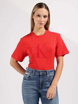 Calvin Klein - Embroidered Logo Regular Fit Cotton T-Shirt