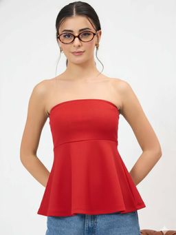 Uptownie - Stretchable Strapless Peplum Top