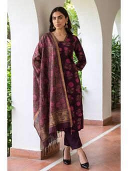 W - Maroon Kurta Pant and Dupatta
