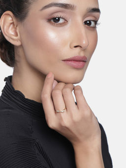 Estele - Gold Plated CZ Alluring Ring for Women