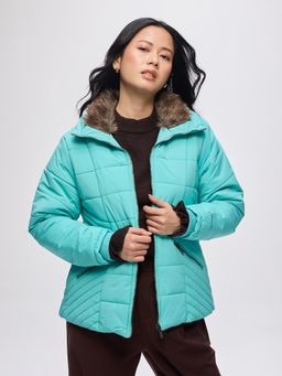 Fort Collins - Womens Blue Regular Length Puffer Jacket