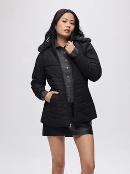 Fort Collins - Womens Black Long Length Puffer Jacket