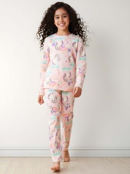 ANTHRILO - Unicorn Heart Short Sleeve T-Shirt & Pyjama Pink (Set of 2)