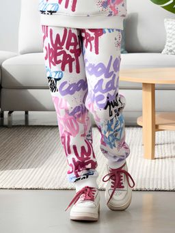 ANTHRILO - Create Art Warm Fleece Girls Joggers - Off White