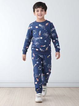 ANTHRILO - Solar Dreams Fleece Sweatshirt Jogger Set - Navy