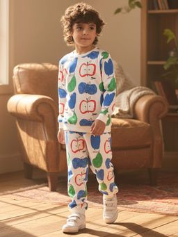 ANTHRILO - Apple Pear Fleece Sweatshirt Jogger Set - Multi-Color