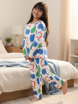 ANTHRILO - Apple Pear Girls Long Sleeve Pyjama Set - White
