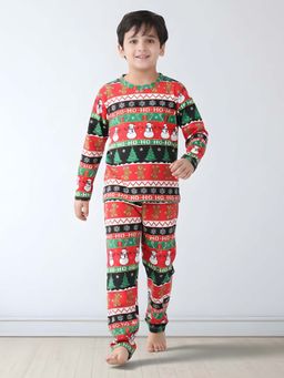 ANTHRILO - Christmas Red Long Sleeve Pyjama Set - Red