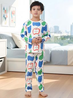 ANTHRILO - Apple Pear Long Sleeve Pyjama Set -White