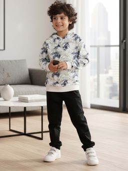 ANTHRILO - Boys Printed Hoodie with Joggers- Multi-Color