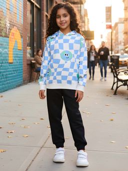 ANTHRILO - Globe Check Girls Fleece Hoodie With Joggers