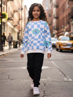ANTHRILO - Globe Check Girls Fleece Sweatshirt With Joggers