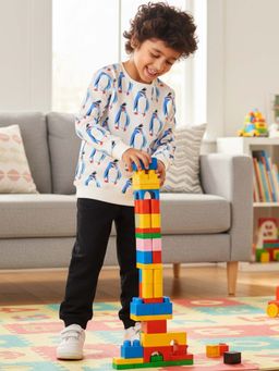 ANTHRILO - Penguin Black Fleece Sweatshirt Jogger Set