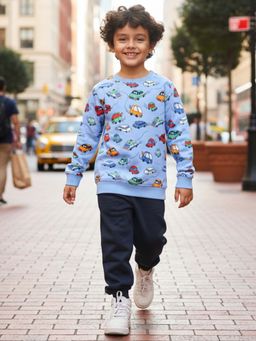 ANTHRILO - Cars Fleece Sweatshirt with Jogger Set