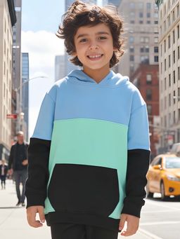 ANTHRILO - Boys Color Block Fleece Hoodie -Multi-Color